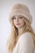 WinterLuxe Beige Fur Hat - Plush Faux Fur Lining For Extreme Cold And All Day Comfort