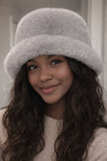 NordicWhisper Light Gray Fur Hat - Plush Warmth Ultra Soft Fur and All Day Comfort for Winter