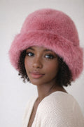 SnowGlow Pink Faux Fur Hat - Soft Plush Warmth in a Vibrant Pink Statement Accessory